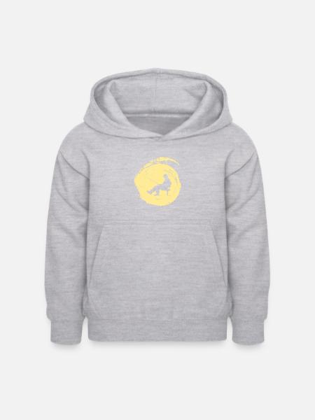 Fischerei Fischen - Kinder Hoodie - Hellgrau meliert