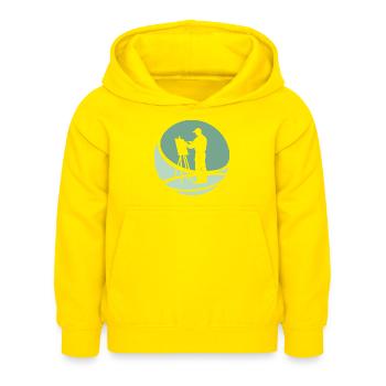 Pinceau Aquarelle - Sweat à capuche Enfant - jaune - Devant - AI Model Kid Female (0cm)