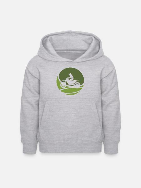 Motorrad Dirt Bike - Kinder Hoodie - Hellgrau meliert