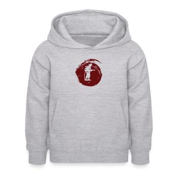 Appel d’urgence à la lumière bleue des pompiers - Sweat à capuche Enfant - gris clair chiné - Devant - AI Model Kid Female (0cm)