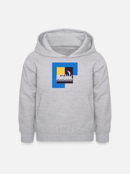 Modelleisenbahn Schienen Dampflokomotive - Kinder Hoodie - Hellgrau meliert