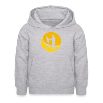Peintre au pinceau - Sweat à capuche Enfant - gris clair chiné - Devant - AI Model Kid Female (0cm)