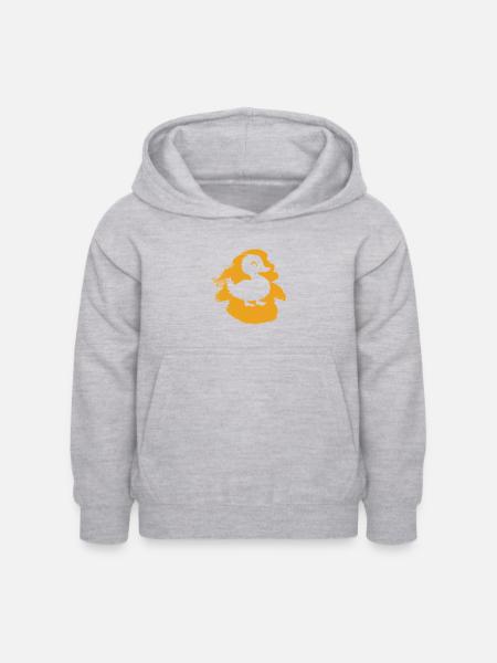 Enten Gans Schnabel - Kinder Hoodie - Hellgrau meliert