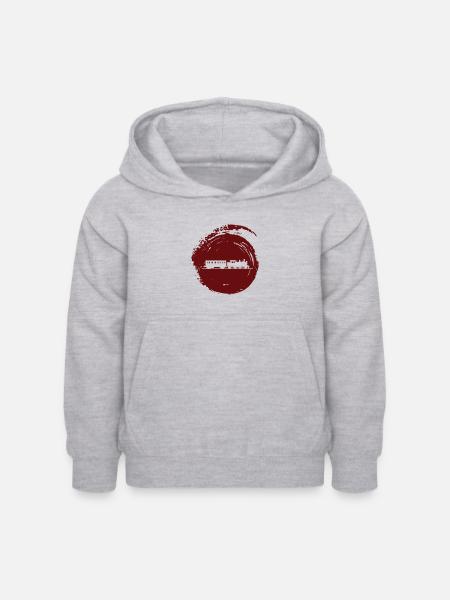Dampflok Modelleisenbahn - Kinder Hoodie - Hellgrau meliert
