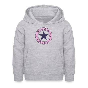 Schulkind 2025 Einschulung Schulanfang - Kinder Hoodie - Hellgrau meliert - Vorne - AI Model Kid Female (0cm)