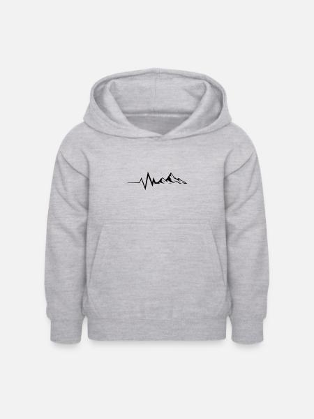 Mountain Pulse - Kinder Hoodie - Hellgrau meliert