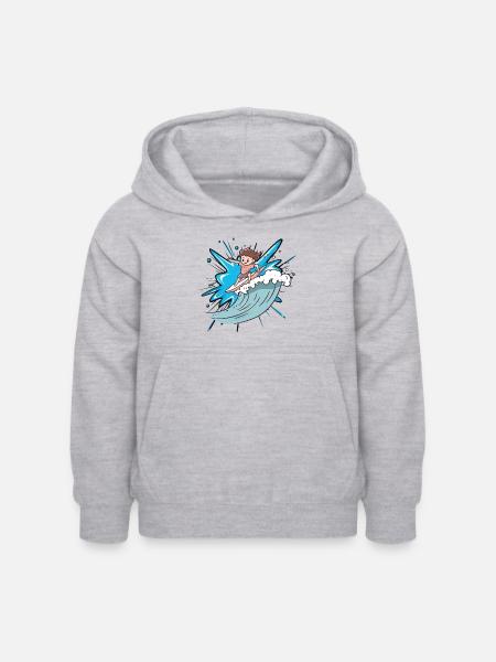 Surfer Surfergirl - Kinder Hoodie - Hellgrau meliert