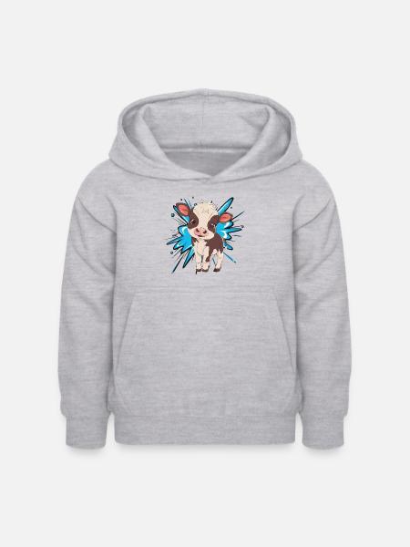 Kuh Muh - Kinder Hoodie - Hellgrau meliert