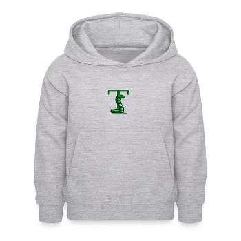 letter T - Kids Hoodie - light heather grey - Front - AI Model Kid Female (0cm)