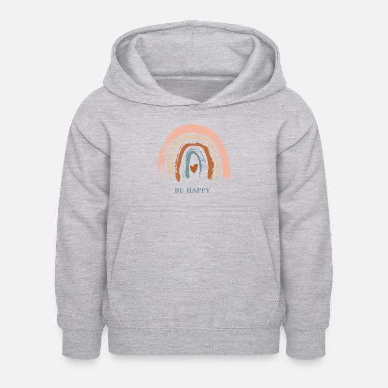 Sois heureux - Sweat à capuche Enfant - gris clair chiné