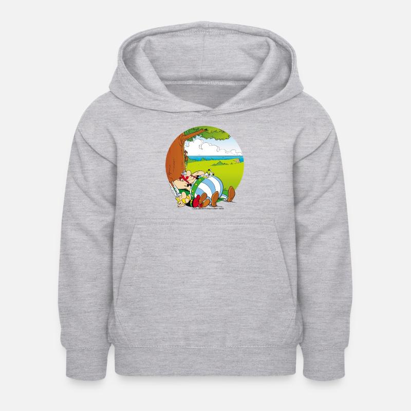 Astérix & Obélix Font Une Sieste - Sweat à capuche Enfant - gris clair chiné