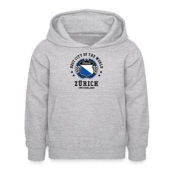 Zurich - Sweat à capuche Enfant - gris clair chiné - Devant - AI Model Kid Female (0cm)