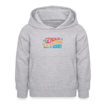 Es gibt mehr als 2 Geschlechter Spektrum nicht binär - Kinder Hoodie - Hellgrau meliert - Vorne - AI Model Kid Female (0cm)