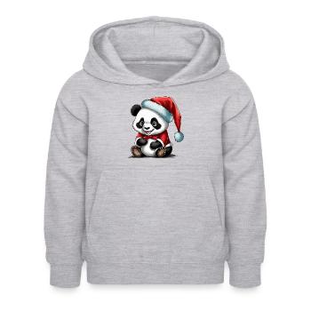 Adorable Panda de Noël - Sweat à capuche Enfant - gris clair chiné - Devant - AI Model Kid Female (0cm)