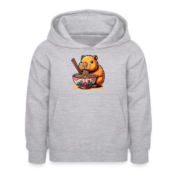 Süßes Kawaii Capybara Ramen Anime - Kinder Hoodie - Hellgrau meliert - Vorne - AI Model Kid Female (0cm)