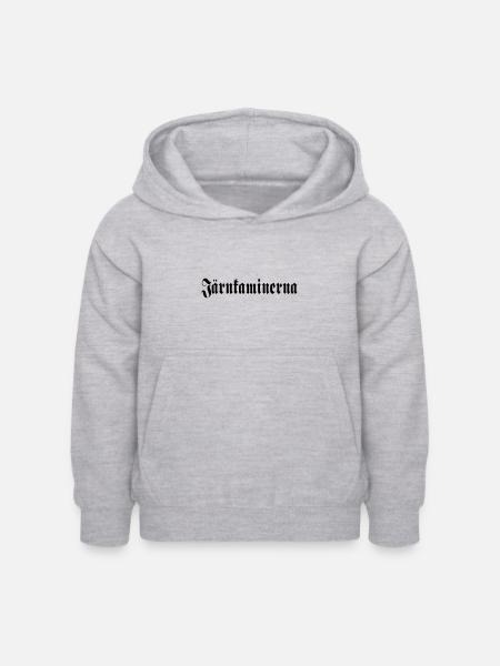 Djurgården Järnkaminerna script logo. - Luvtröja barn - ljusgråmelerad