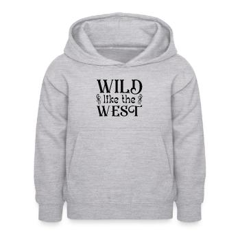 Sauvage comme l’Ouest - Sweat à capuche Enfant - gris clair chiné - Devant - AI Model Kid Female (0cm)