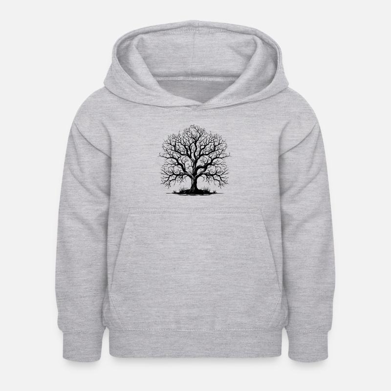 Arbre sans feuilles - Sweat à capuche Enfant - gris clair chiné