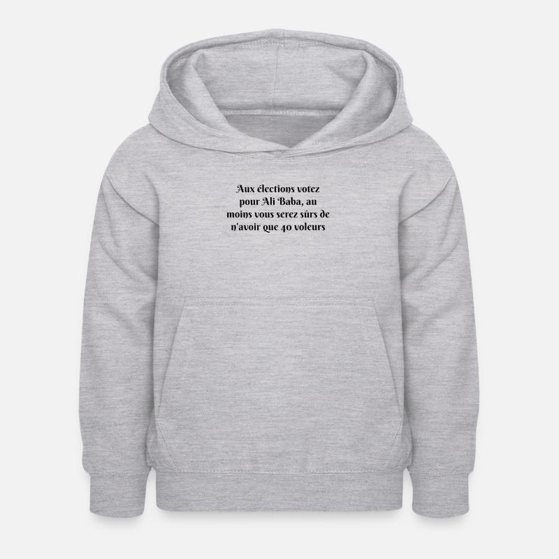 Votez Ali Baba - Sweat à capuche Enfant - gris clair chiné