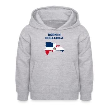 République dominicaine - Sweat à capuche Enfant - gris clair chiné - Devant - AI Model Kid Female (0cm)
