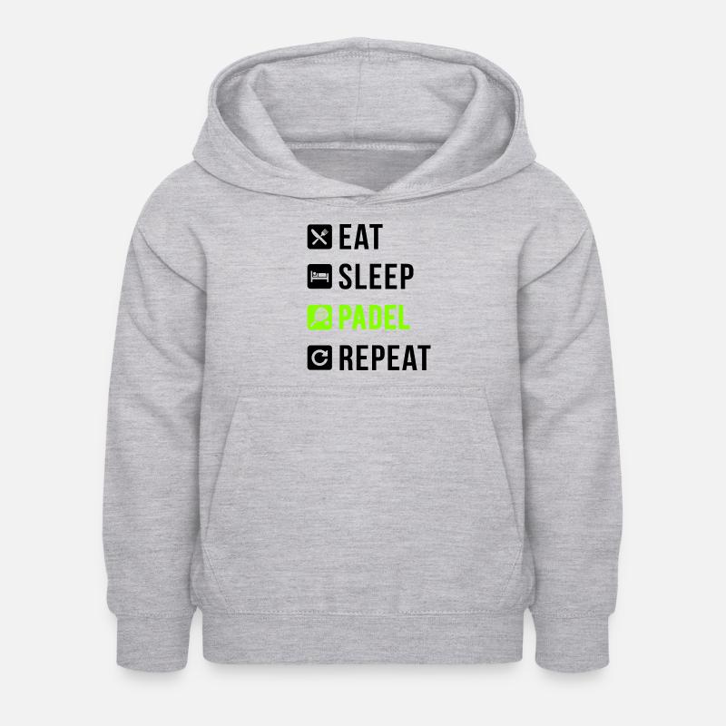 Eat Sleep Padel Repeat - Sweat à capuche Enfant - gris clair chiné