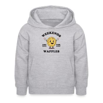Weekends Are For Waffles - Kids Hoodie - light heather grey - Front - AI Model Kid Female (0cm)