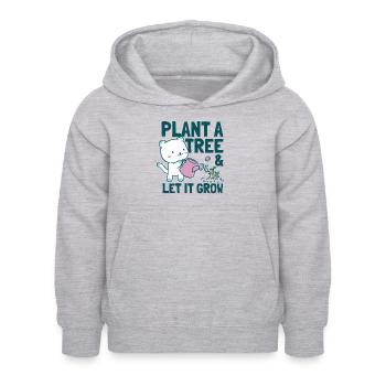 Pflanze einen Baum und lass ihn wachsen - Kinder Hoodie - Hellgrau meliert - Vorne - AI Model Kid Female (0cm)
