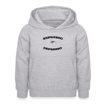 Espresso Depresso - Kinder Hoodie - Hellgrau meliert - Vorne - AI Model Kid Female (0cm)