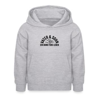 Vater und Sohn - Kinder Hoodie - Hellgrau meliert - Vorne - AI Model Kid Female (0cm)