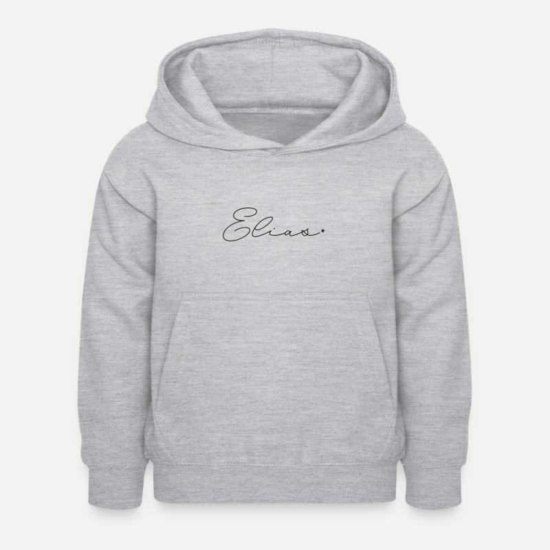 Name Elias - Kinder Hoodie - Hellgrau meliert