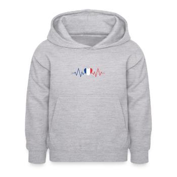 France pulse - Kinder Hoodie - Hellgrau meliert - Vorne - AI Model Kid Female (0cm)