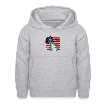 Freiheitsstatue, USA - Kinder Hoodie - Hellgrau meliert - Vorne - AI Model Kid Female (0cm)