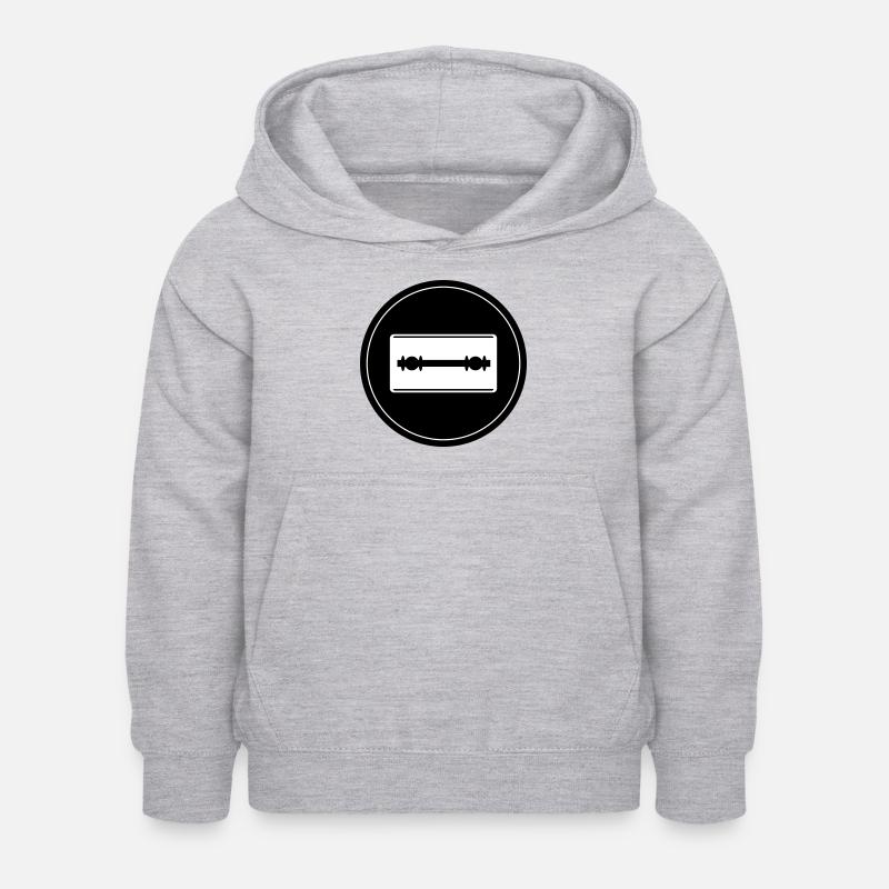 Razor Blade Icon Circle - Kids Hoodie - light heather grey