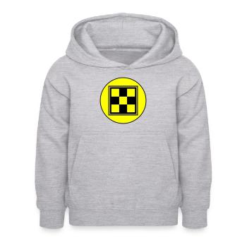 Symbole d’échiquier - Sweat à capuche Enfant - gris clair chiné - Devant - AI Model Kid Female (0cm)