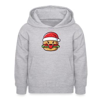 Burgers de Noël - Sweat à capuche Enfant - gris clair chiné - Devant - AI Model Kid Female (0cm)