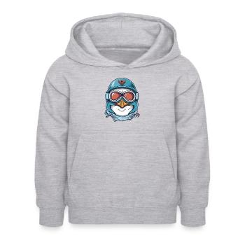 Pinguin Wintersport - Kinder Hoodie - Hellgrau meliert - Vorne - AI Model Kid Female (0cm)