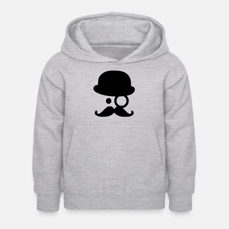 Moustache - by www.CodeShirt24.de - Kids Hoodie - light heather grey