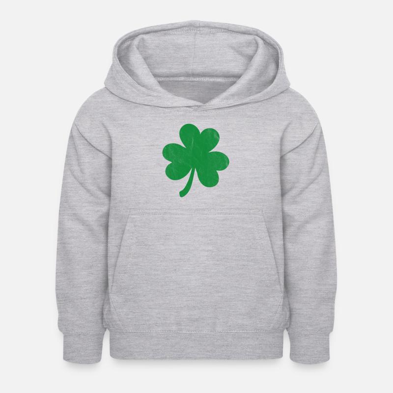 Shamrock - Saint-Patrick - Sweat à capuche Enfant - gris clair chiné