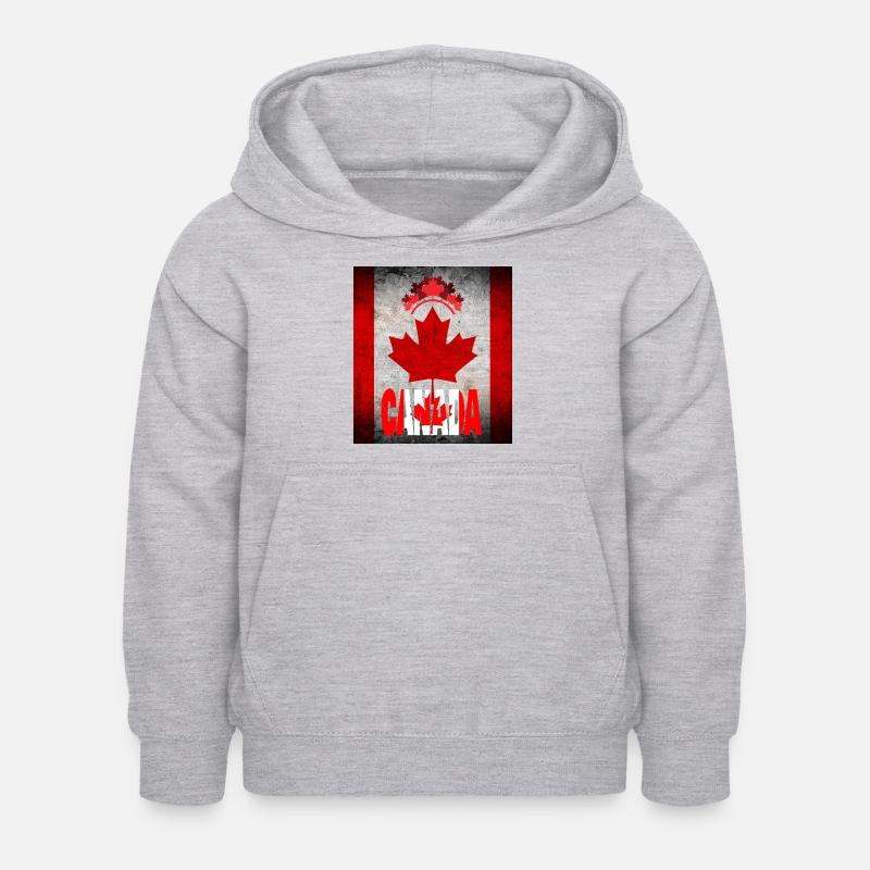 Canada, feuille d’érable. - Sweat à capuche Enfant - gris clair chiné