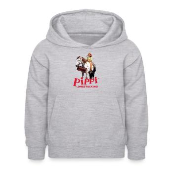 Pippi Longstocking Fifi Avec Petit Oncle - Sweat à capuche Enfant - gris clair chiné - Devant - AI Model Kid Female (0cm)
