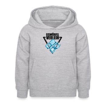 Eiswürfel Verleih - Kinder Hoodie - Hellgrau meliert - Vorne - AI Model Kid Female (0cm)