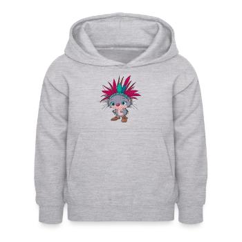 Apache porcupine - Kids Hoodie - light heather grey - Front - AI Model Kid Female (0cm)
