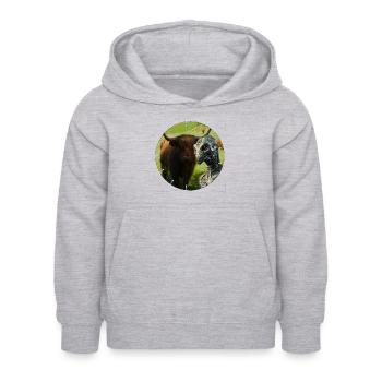 Alien in die Kamerafalle getappt? - Kinder Hoodie - Hellgrau meliert - Vorne - AI Model Kid Female (0cm)
