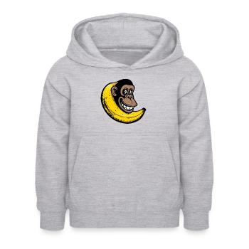 Affe fusioniert mit Banane - Kinder Hoodie - Hellgrau meliert - Vorne - AI Model Kid Female (0cm)