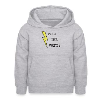 Volt Ihr Watt - Kinder Hoodie - Hellgrau meliert - Vorne - AI Model Kid Female (0cm)