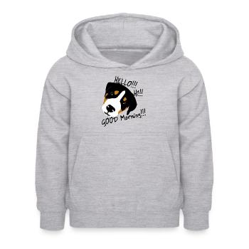 GSS Chiot - Sweat à capuche Enfant - gris clair chiné - Devant - AI Model Kid Female (0cm)