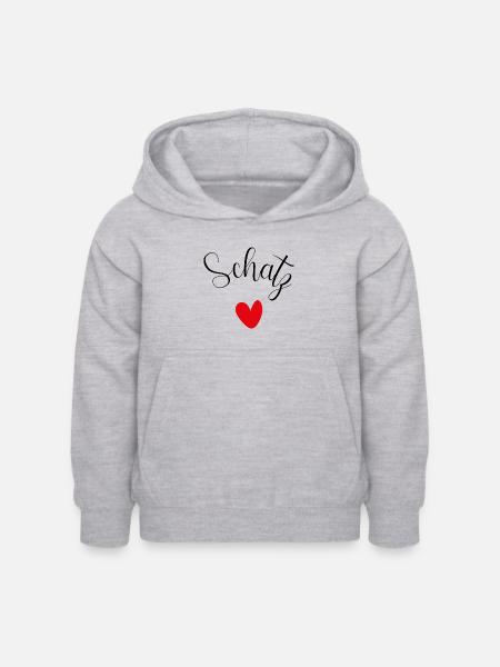 Schatz - Kinder Hoodie - Hellgrau meliert