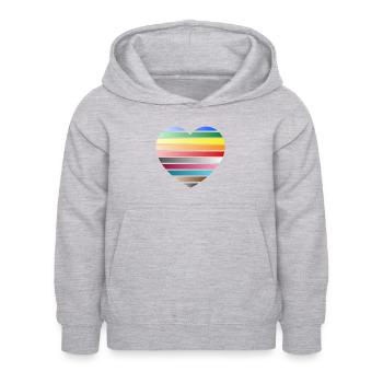 LIEBE - Regenbogen - Kinder Hoodie - Hellgrau meliert - Vorne - AI Model Kid Female (0cm)