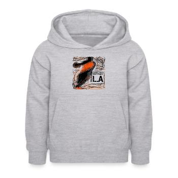 Basketball - Kinder Hoodie - Hellgrau meliert - Vorne - AI Model Kid Female (0cm)
