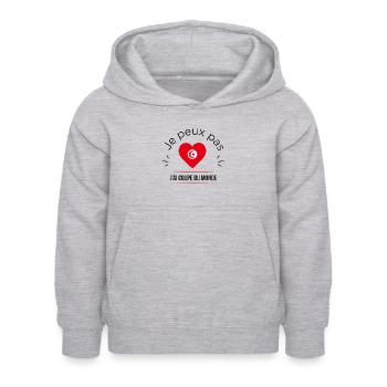 J'peux pas j'ai mondial Tunisie - Sweat à capuche Enfant - gris clair chiné - Devant - AI Model Kid Female (0cm)